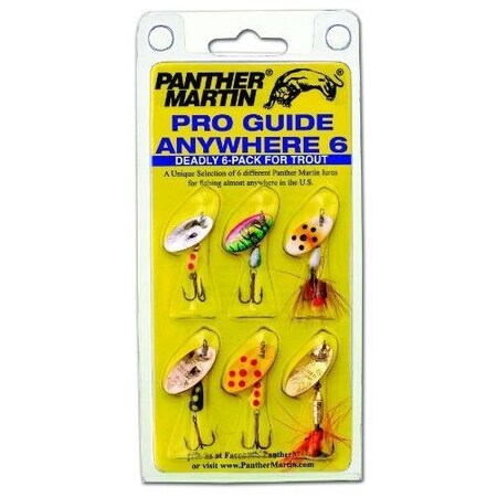 Panther Martin Pro Guide Anywhere 6 Spinner Kit, 2 34 Assorted, 6PK AW6